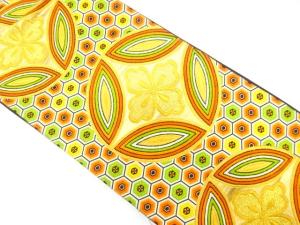 花七宝模様織り出し　袋帯